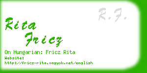 rita fricz business card